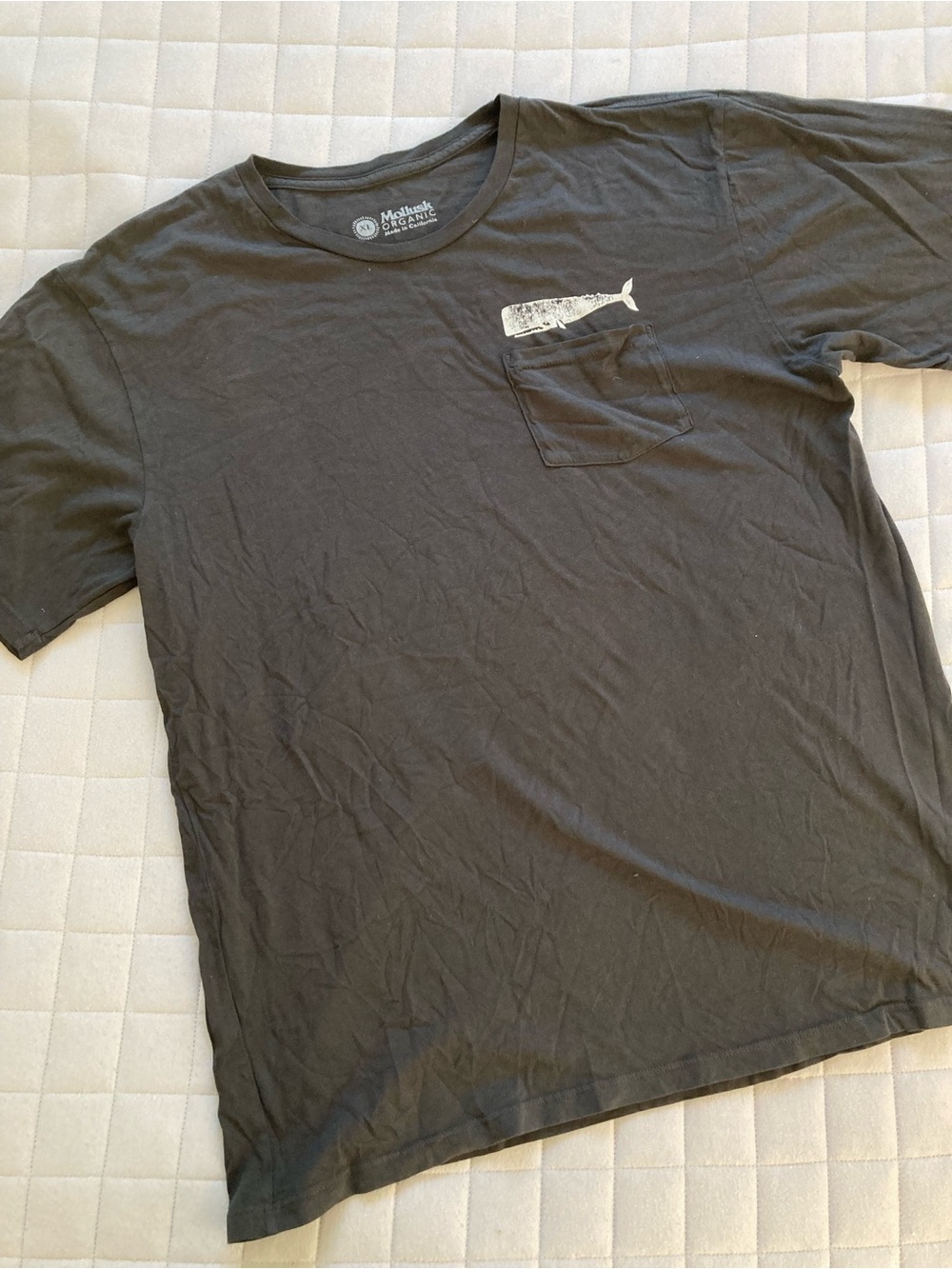 Mollusk Men’s Black Short Sleeve Pocket Tee with White Whale Graphic